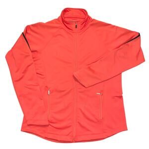 Straight Down Womens Jacket XL Orange Black Full Zip Golf Tennis Pickle Ball